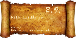 Rikk Izidóra névjegykártya